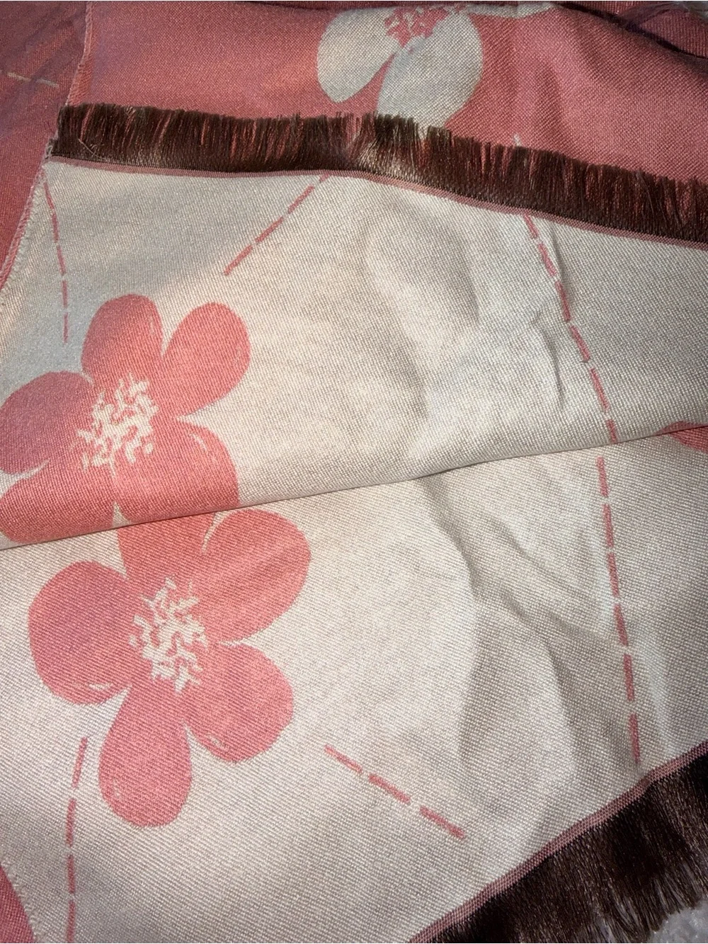 Pink Floral Soft Pink Scarf